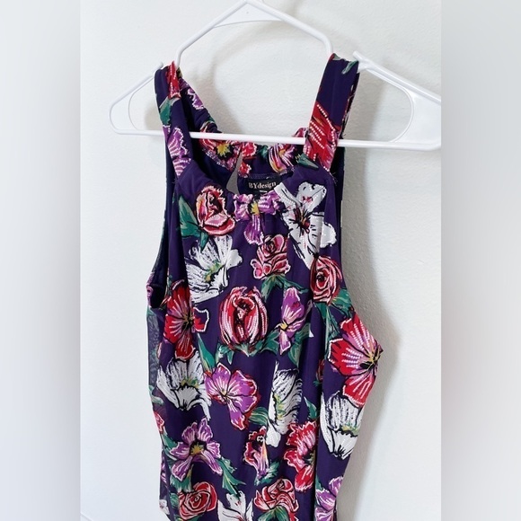 BYdesign | Women’s Purple Sleeveless Multicolored Floral Top - Picture 2 of 4